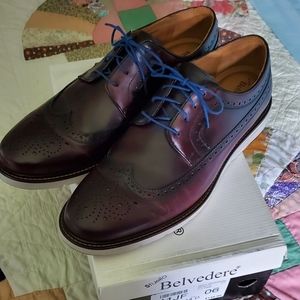 Belvedere Leandro Burgundy Wingtip Derbys